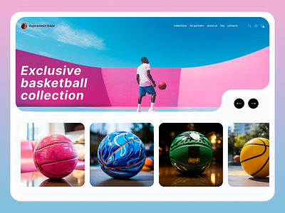 E-commerce website concept design - Supreme Dribble color concept dailyui ecommerce landing page shop sport ux website design