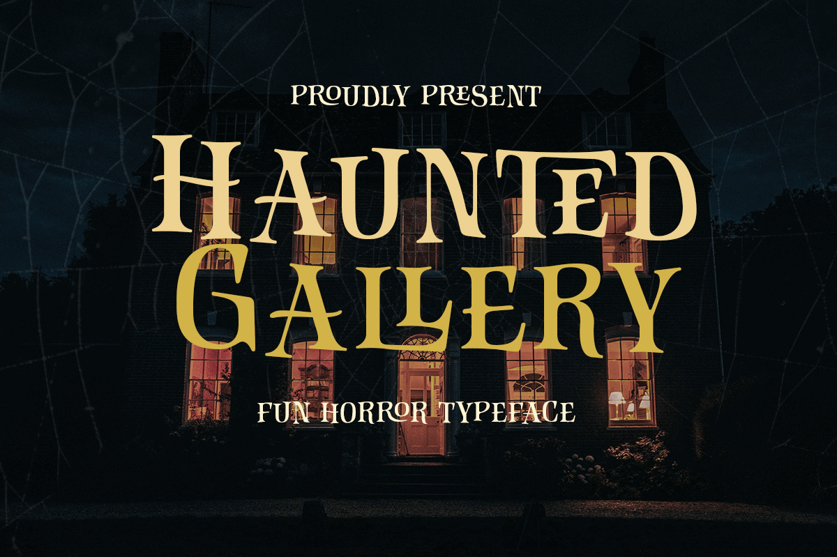 Haunted Gallery - Fun Horror Typeface display font freebies