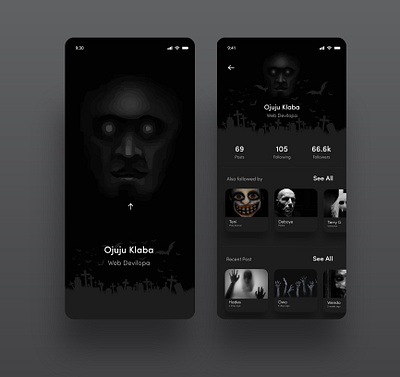 "Dark Mode" app design illustration ui