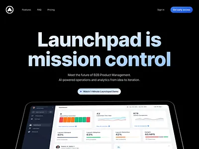 Launchpad.pm Landing Page b2b landing page launchpad product management saas tailwind