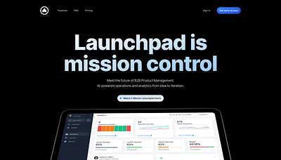 Launchpad.pm Landing Page b2b landing page launchpad product management saas tailwind