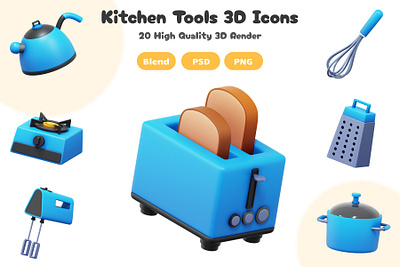Kitchen Tools 3D icons Set 3d 3d artwork 3d icon app blender blender 3d branding design graphic design illustration logo ui ux