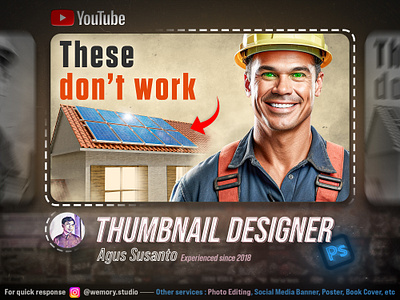 Thumbnail Design - Solar Panel graphic design manipulation midjourney photoshop thumbnail youtube thumbnail