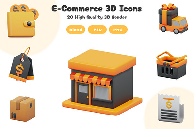 E-Commerce 3D Icon Set 3d 3d artwork 3d icon app blender blender 3d branding design e commerce graphic design illustration logo ui uiux web
