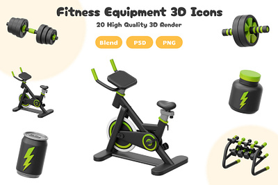 Fitness & Workout 3D Icon Set 3d 3d artwork 3d icon 3d illustration app blender blender 3d design fitness graphic design gym illustration logo ui workout