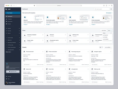 Lexi - AI Writer Assistant Web App Saas Platform ai ai assistant ai writer app design artificial intelligence chatgpt component copyai desktop folder illustration product design saas software uidesign uiux uxdesign webapp website app writer