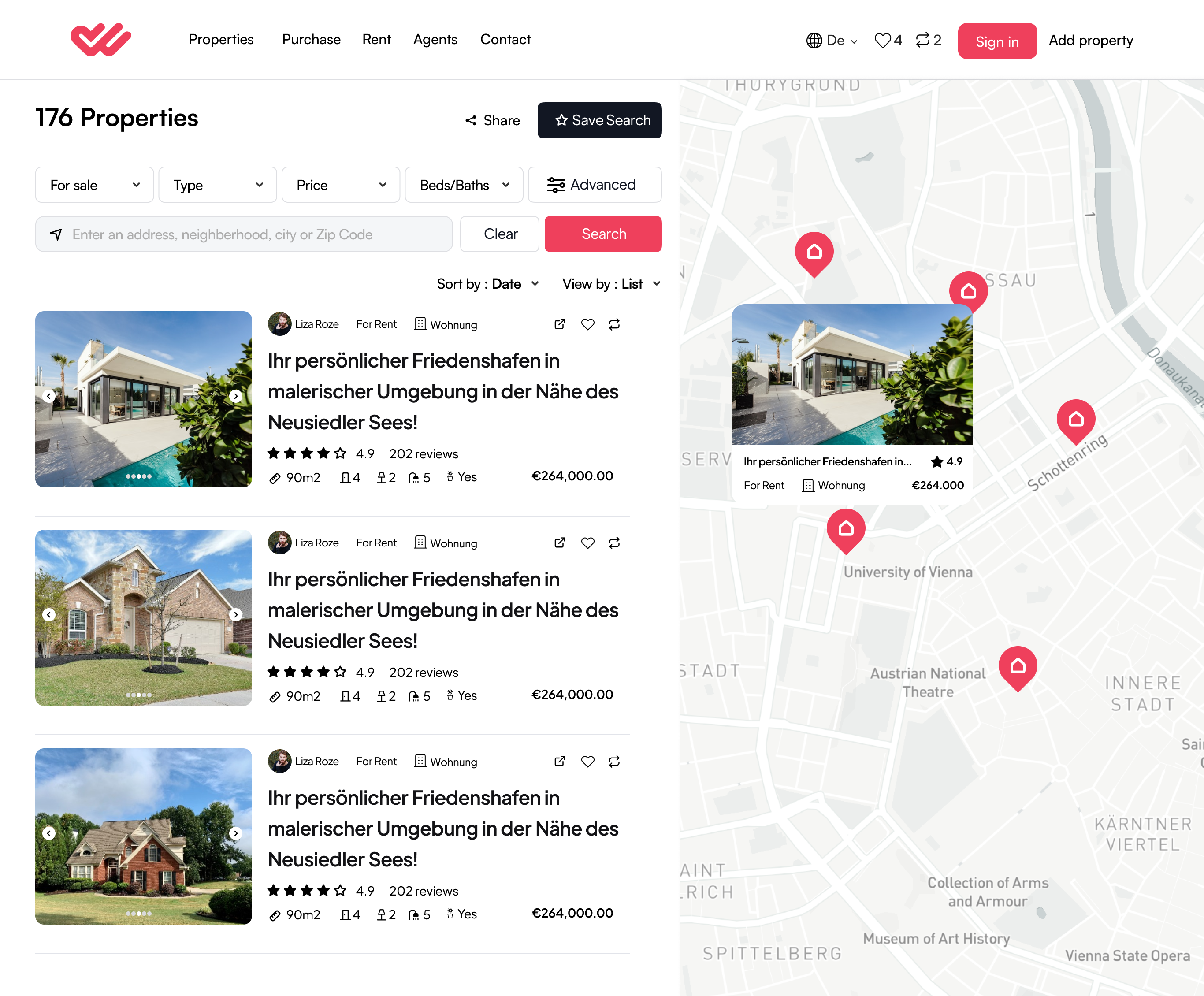 Real estate UI estate outsource real estate ui web web design