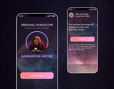 Horoscope Quiz | Mobile app app application design digitaldesign graphic design horoscope interaction mobile quiz space ui uiuxdesign ux