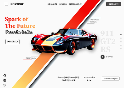 Landing Page 3d dailyui dailyuichallenge design designs graphic design landing page porsche ui uidesigns uiux user interface