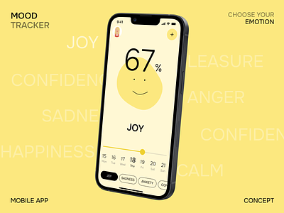 Mood Tracker Mobile App (iOS, Android) android app design illustration ios tracker ui ux