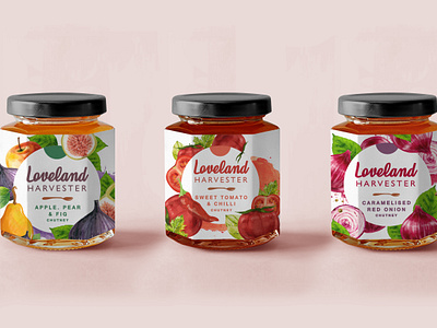Loveland - Jam Jar branding creative design food fruits graphic design illustration jam label logo minimal pickle vector vegetables