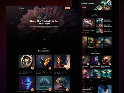 ARTIQ - AI Content, Image & Audio Generator Web Design ai ai art ai art generator ai bots ai chatgpt ai generator artificial intelligence business chatbot clean content writer copywriting creative deep learning design logo text to image generator ui ux voice generator