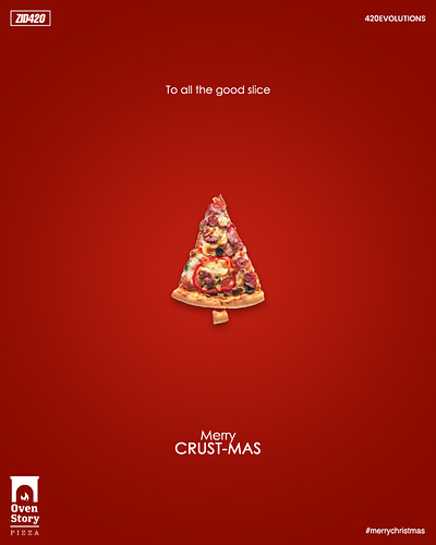 Poster Design for #OvenStoryPizza advertising branding concept art conceptual crust design graphic design merry christmas minimalistic design ovenstory pizza pizza ads poster red visualization