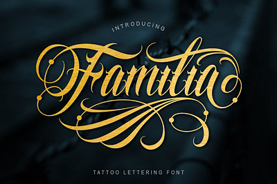 Familia Tattoo Lettering Font app branding design graphic design illustration logo typography ui ux vector