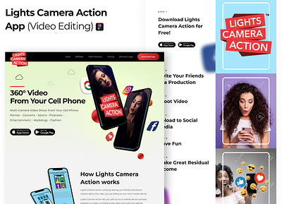 Lights Camera Action App branding design illustration ui ux web website