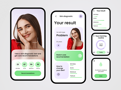 Skin Care App android app design ios mobile app skin ui ux watch