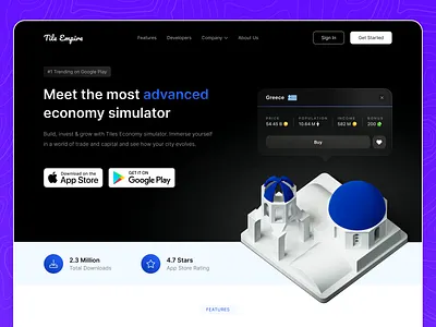 Mobile Game Website & 3D Illustration 3d 3d illustration landing page website website design