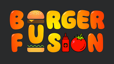 Burger Fusion Logo adobe branding design graphic design illustration lettermark logo vector