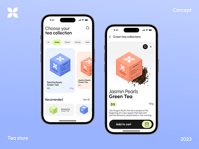 A Tea Store Mobile iOS App app design ecommerce interface ios tea ui