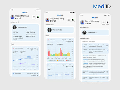 MediID - Digital Patient Card design digital patient card graphic design health record medical app medical record ui ux