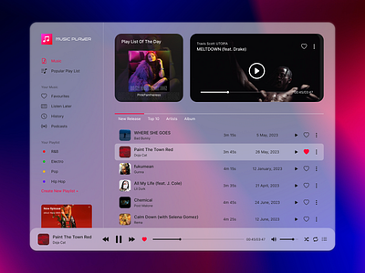 Music Player 🎵 app design graphic design ui ux