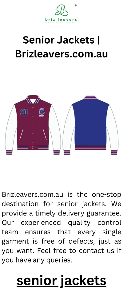 Senior Jackets | Brizleavers.com.au