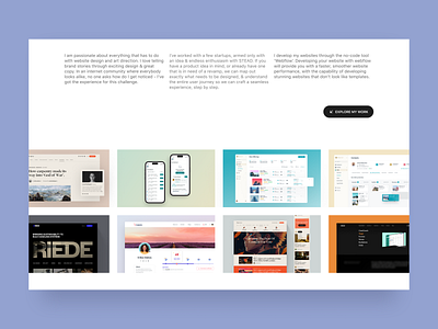 Work Gallery | Design Portfolio Page about page beautiful websites classy design portfolio experience design gallery interaction karun minimal mockup shots modern stunning ui unique layout ux web design