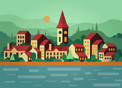 City 2d design graphic design illustration vector