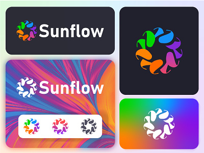 sunflow branding design graphic design illustration letter logo logo logo design modern modern logo ui