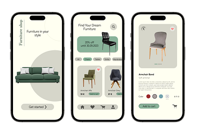 Furniture shop web shop app design graphic design ui ux