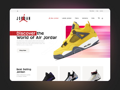 Jordan Shoes Landing Page design typography ui ux