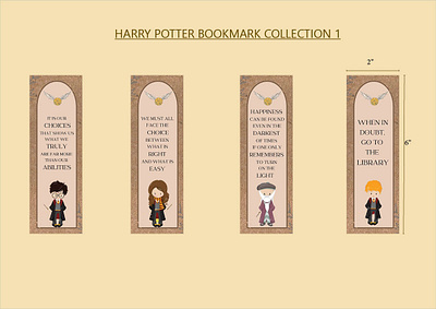 Harry Potter Bookmark Collection 1 design graphic design illustration print typography