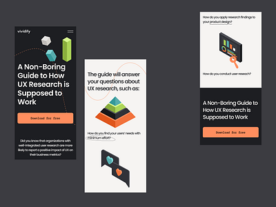 Design of a UX research guide landing page clean design figma landing landing page learning ui ux web website