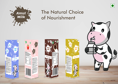 Packaging Design for Amul Brand amulmilkredesign flavorfuldelights milkforallages packaging design