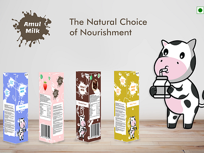 Packaging Design for Amul Brand amulmilkredesign flavorfuldelights milkforallages packaging design