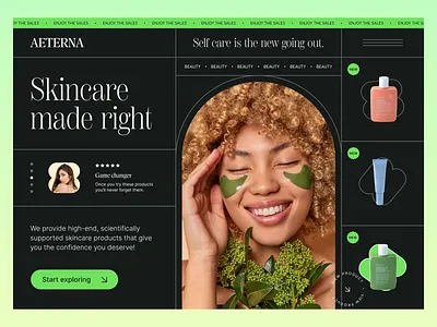 Skincare Hero Concept beauty cosmetics design ecommerce shopify skincare ui uiux ux vivid motion web web design