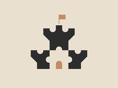 Puzzle Castle branding castle jigsaw logo mark medieval negative space puzzle