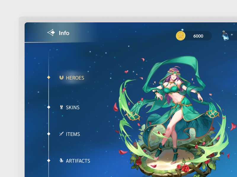 UI Game Profile Character character game ui ui game webdesign