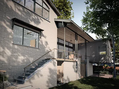 Granite Shoals: Porch architecture archviz blender cycles home house lake render residential texas visualization viz