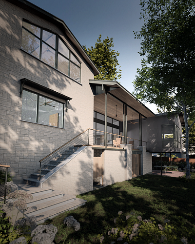 Granite Shoals: Porch architecture archviz blender cycles home house lake render residential texas visualization viz