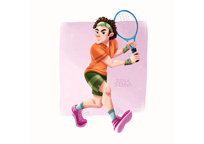 Stylized character. Sportsman. 3d art commission book cover illustration brand character branding cartoon character character design character development children illustration illustration man mascot sportsman stylized tennisplayer