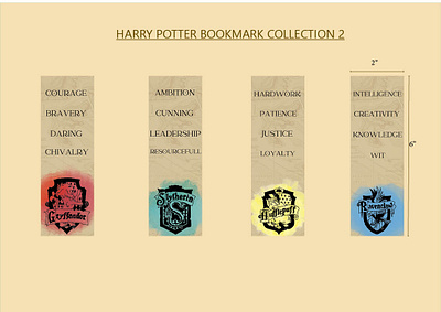 Harry Potter Bookmark Collection 2 design graphic design illustration print typography