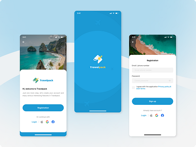 Mobile App Design - Traveling App Login mobile application traveling application ui uiux uiux design user experience design user interface design ux