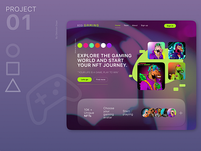 ECO gaming - Landing page. artwork design illustration landing page product design ui web design