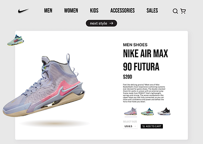 Nike Landing Page Design animation app branding design glanding page design graphic design icon illustration logo nike ui ux vector