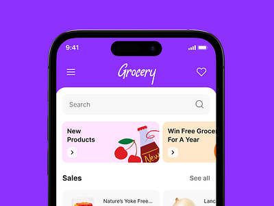 Grocery App app design eat food grocery illustration mobile shop store ui ux