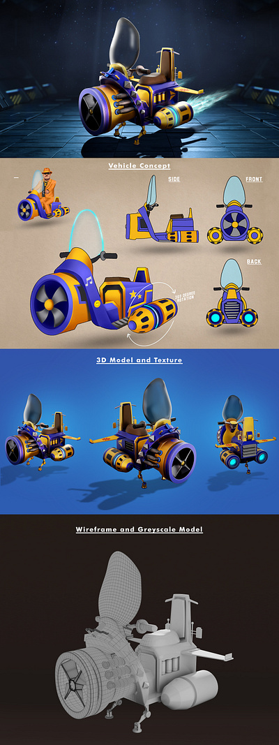 Futuristic Boss Vehicle 3d concept art digital art game game design