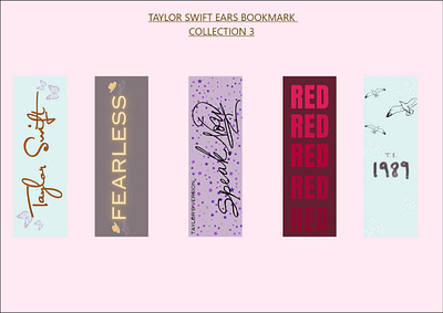 Taylor Swift Bookmark Collection 3 design graphic design illustration print typography