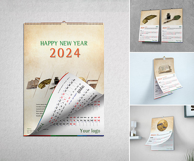 Wall Calendar Design 2024 calendar corporate design creative design new year wall calendar
