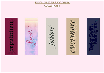 Taylor Swift Bookmark Collection 4 design graphic design illustration print typography